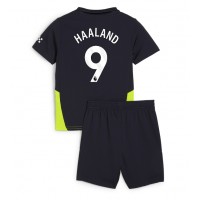 Maglie da calcio Manchester City Erling Haaland #9 Seconda Maglia Bambino 2024-25 Manica Corta (+ Pantaloni corti)